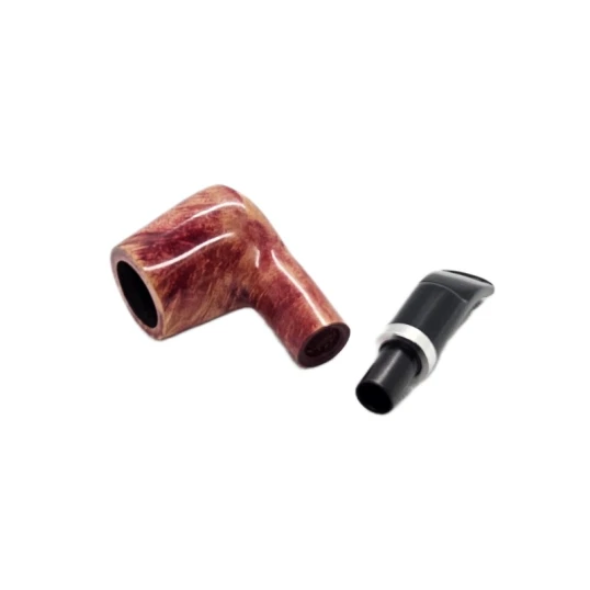 Design Berlin Billiard polírozott vörösesbarna bruyer pipa hajlított szopókával 9 mm-es filterrel - Design Berlin