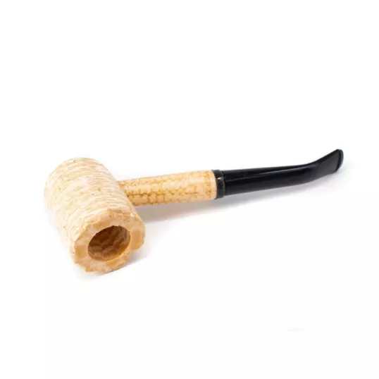 Missouri Meerschaum Corn Cob 5th Avenue kukoricacsutka pipa hajlított szárral és 6 mm-es filterrel – natúr