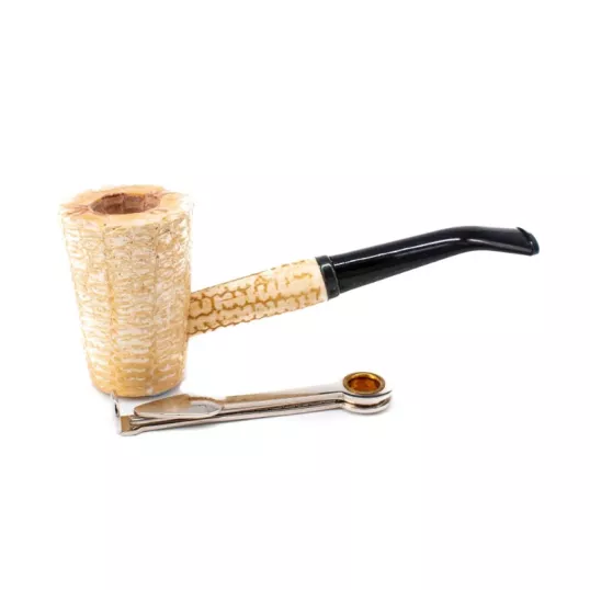 Missouri Meerschaum Mark Twain, kukorica pipa hajlított szárral 6mm-es filter