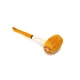 Missouri Meerschaum Huck Finn Corn Cob Pipe egyenes hosszú szárú kukorica pipa, borostyánsárga akril szopókával, filter nélküli