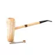Missouri Meerschaum MacArthur 5-Star Polished Corn Cob kukorica pipa hosszú hajlított szárral, filter nélkül