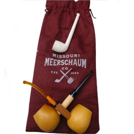 Missouri Meerschaum Maple Hardwood Apple Diplomat ajándék szett 2 db juharfa pipával és ajándék kóstoló pipával