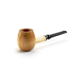 Missouri Meerschaum Maple Hardwood Apple Diplomat Pipe egyenes szárú juharfa pipa, fekete akril szopókával, 6 mm-es filterhez