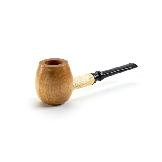 Missouri Meerschaum Maple Hardwood Apple Diplomat Pipe egyenes szárú juharfa pipa, fekete akril szopókával, 6 mm-es filterhez - Apple