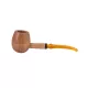 Missouri Meerschaum Maple Hardwood Apple Diplomat hajlított szárú juharfa pipa – Borostyánsárga akril csutorával – 6 mm-es filterrel