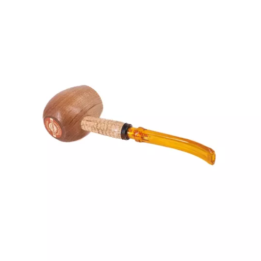 Missouri Meerschaum Maple Hardwood Apple Diplomat hajlított szárú juharfa pipa – Borostyánsárga akril csutorával – 6 mm-es filterrel