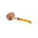 Missouri Meerschaum Maple Hardwood Apple Diplomat hajlított szárú juharfa pipa – Borostyánsárga akril csutorával – 6 mm-es filterrel