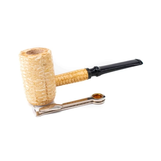 Missouri Meerschaum Diplomat 5th Avenue polírozott kukoricacsutka pipa egyenes szárral, 6 mm-es filteres - Bent