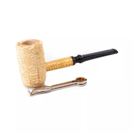 Missouri Meerschaum Diplomat 5th Avenue polírozott kukoricacsutka pipa egyenes szárral, 6 mm-es filteres