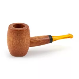 Missouri Meerschaum Ozark Mini Hardwood Pipe egyenes szárú juharfa pipa, borostyánsárga akril szopókával, filter nélküli