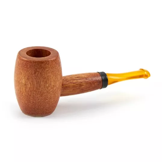 Missouri Meerschaum Ozark Mini Hardwood Pipe egyenes szárú juharfa pipa, borostyánsárga akril szopókával, filter nélküli