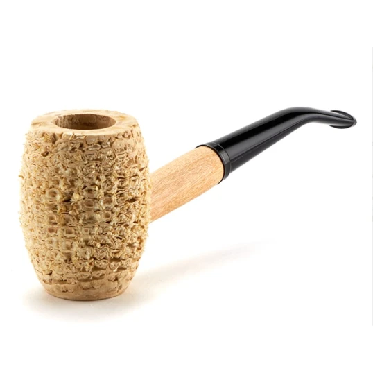 Missouri Meerschaum Natural Country Gentleman kukorica pipa hajlított szárral, 6 mm filterrel, fekete szopókával - Kukorica pipa