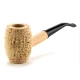 Missouri Meerschaum Natural Country Gentleman kukorica pipa hajlított szárral, 6 mm filterrel, fekete szopókával - Kukorica pipa