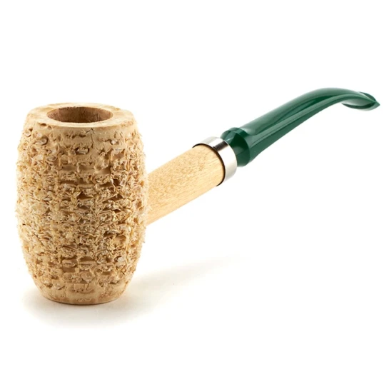 Missouri Meerschaum Natural Boone kukorica pipa hajlított szárral, zöld dán szopókával, 6 mm filterhez - Kukorica pipa