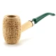 Missouri Meerschaum Natural Boone kukorica pipa hajlított szárral, zöld dán szopókával, 6 mm filterhez - Kukorica pipa