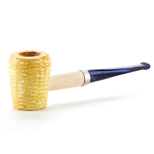 Missouri Meerschaum Valor Legend Corn Cob Pipe egyenes szárú kukorica pipa, kék olasz akril szopókával, 6 mm-es filterhez - Apple