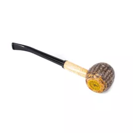 Missouri Meerschaum Dwarf Cobbit Corn Cob Pipe hosszú hajlított szárral, fekete akril szopókával, filter nélküli