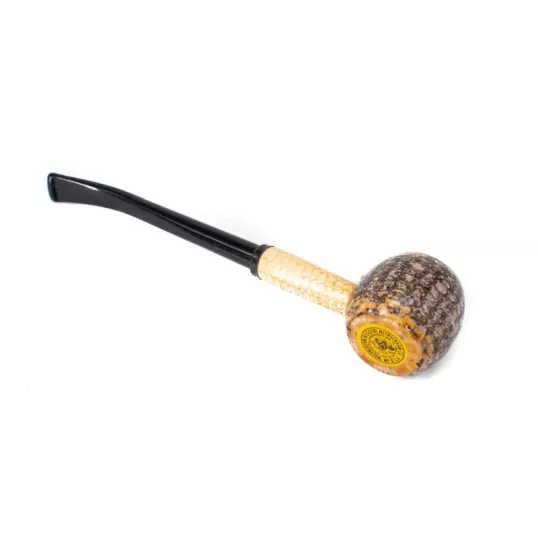 Missouri Meerschaum Dwarf Cobbit Corn Cob Pipe hosszú hajlított szárral, fekete akril szopókával, filter nélküli