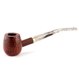 Missouri Meerschaum Horn Sitting Shire Corn Cob Pipe hosszú hajlított szárral, fekete olasz akril szopókával, filter nélküli