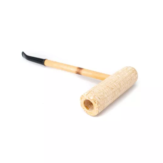 Missouri Meerschaum MacArthur Classic Polished Corn Cob kukorica pipa hosszú hajlított szárral, filter nélkül