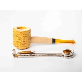 Missouri Meerschaum Miniature Corn Cob Pipe egyenes szárú mini kukorica pipa, borostyánsárga akril szopókával, filter nélküli