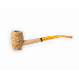 Missouri Meerschaum Pony Express Corn Cob Pipe hajlított szárú kukorica pipa, borostyánsárga akril szopókával, filter nélküli