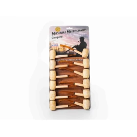 Missouri Meerschaum Pony Express Corn Cob Pipe hajlított szárú kukorica pipa, borostyánsárga akril szopókával, filter nélküli