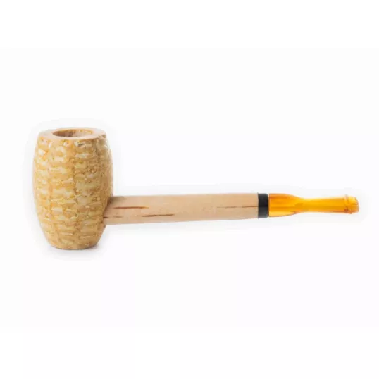 Missouri Meerschaum Pony Express Corn Cob Pipe egyenes szárú kukorica pipa, borostyánsárga akril szopókával, filter nélküli