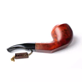 Lorenzo Riccardo 70 Cabernet Bruyer gyökér pipa vöröses barna színű 9mm filter, enyhén hajlított nyerges akril szopokával