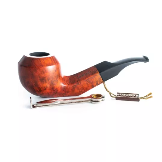 Lorenzo Riccardo 70 Cabernet Bruyer gyökér pipa vöröses barna színű 9mm filter, enyhén hajlított nyerges akril szopokával