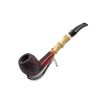 Mastro Geppetto Rusticato Bamboo Bent Billiard briarpipa bambuszszárral, 9 mm-es filterrel