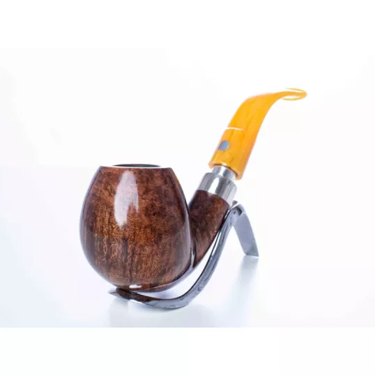 Mastro de Paya Ciocco D05 barna színű pipa, bruyer gyökérből hajlított szárral 9mm filteres - bent - Mastro de Paya