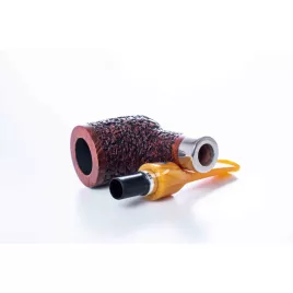 Mastro de Paya Ciocco R06 rusztikolt egyenes szárú pipa, hanga gyökérből 9mm filteres - billiard