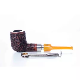 Mastro de Paya Ciocco R06 rusztikolt egyenes szárú pipa, hanga gyökérből 9mm filteres - billiard
