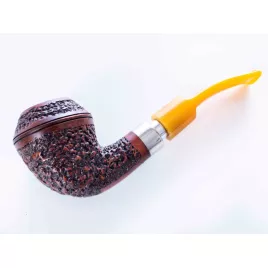 Mastro de Paya Ciocco R07 rusztikolt, bruyere gyökér pipa enyhén hajlított szárral és 9mm filterrel - bulldog