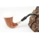 Kézzel készült Calabash stílusú tajtékpipa – Lopótök formájú, ezüst díszítéssel - Calabash