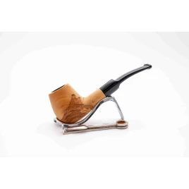 Padonio olivafa pipa 9mm filterrel - enyhén hajlított nyerges szárral - billiard forma