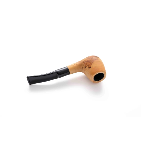 Padonio olivafa pipa 9mm filterrel - enyhén hajlított nyerges szárral - billiard forma