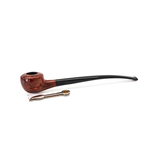 Padonio Churchwarden – olvasó pipa 9mm filteres, gesztenyebarna színű, enyhén hajlított szárral, tomato forma - Padonio 2025