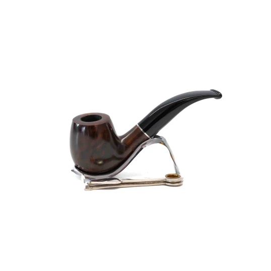 Padonio bruyer pipa 9mm filterrel, hajlított szárral, Billiard-bent forma