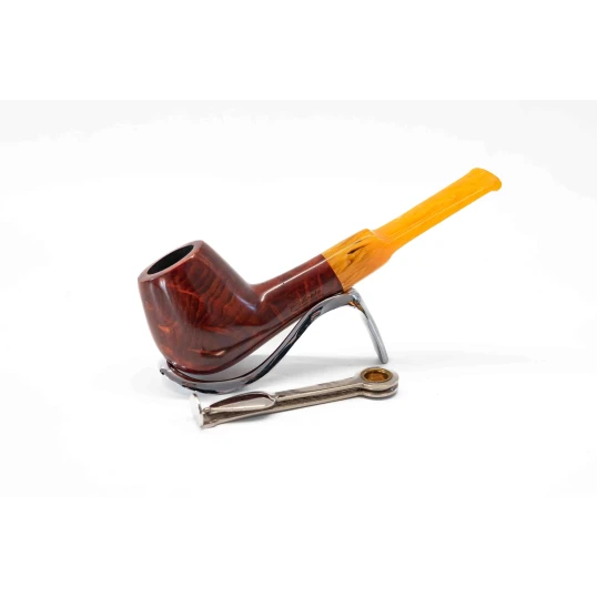 Padonio bruyer pipa 9mm filterrel, egyenes nyerges szárral, Billiard forma