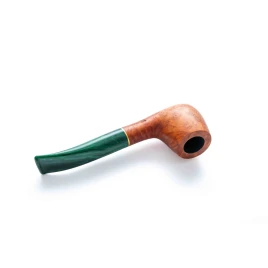 Padonio bruyer pipa 9mm filterrel, enyhén hajlított szárral, Billiard forma 