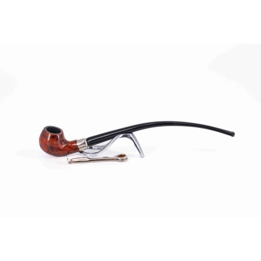 Padonio olvasópipa – hajlított szárú, klasszikus apple forma, hangagyökérből, filteres, 25.5 cm