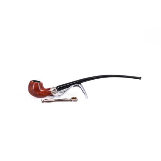 Padonio olvasópipa – hajlított szárú, klasszikus billiard forma, hangagyökérből, filteres, 25 cm - Billiard