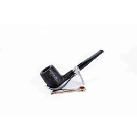 Padonio fekete színű homokfúvott briar gyökér pipa 9mm-es filterrel - Billiard típusú