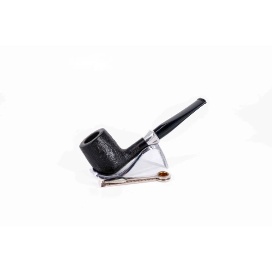 Padonio fekete színű homokfúvott briar gyökér pipa 9mm-es filterrel - Billiard típusú - Billiard