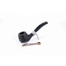 Padonio fekete színű homokfúvott briar gyökér pipa 9mm-es filterrel - Bent Apple típusú
