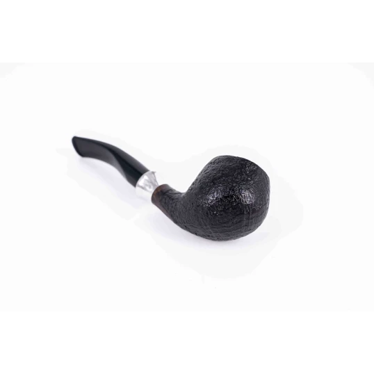 Padonio fekete színű homokfúvott briar gyökér pipa 9mm-es filterrel - Bent Apple típusú
