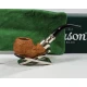 Peterson Barley Spigot Fishtail Bent Apple natúr homokfúvott pipa sterling ezüst díszítéssel - Peterson of Dublin