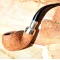Peterson Barley Spigot Fishtail Bent Apple natúr homokfúvott pipa sterling ezüst díszítéssel